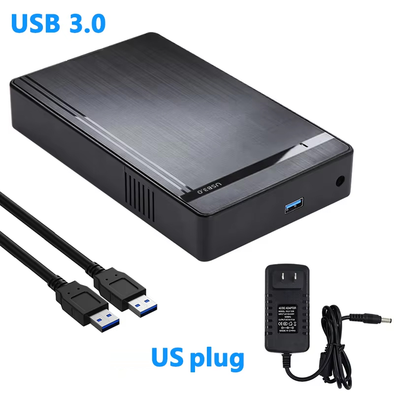 3.5 inch HDD Case USB 3.0 to SATA External Hard Drive Reader Support 10TB Hard Drive Enclosure High Speed Adapter for PC Laptop: Silver