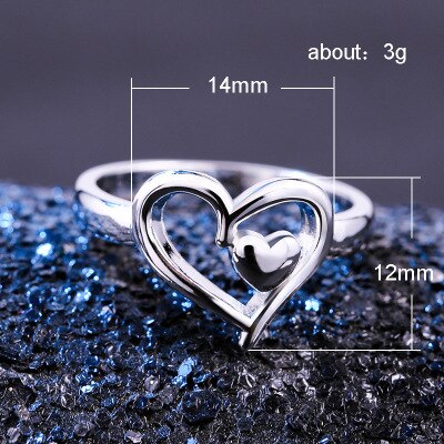 Huitan-Anillo de corazón infinito para chica, de corazón doble hueco Simple, anillos de dedo para niña, venta directa de fábrica