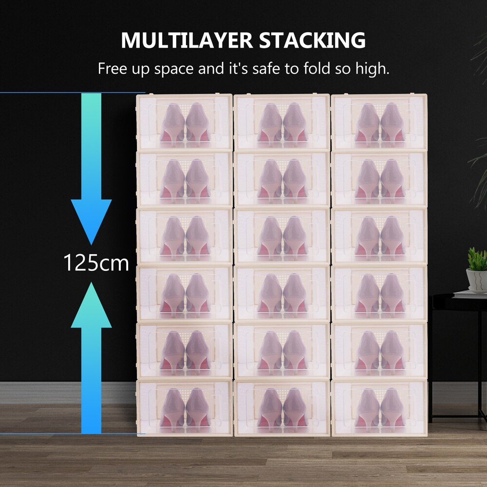 1pc Household Shoes Storage Box Thickened Shoe Box Clamshell Shoe Box