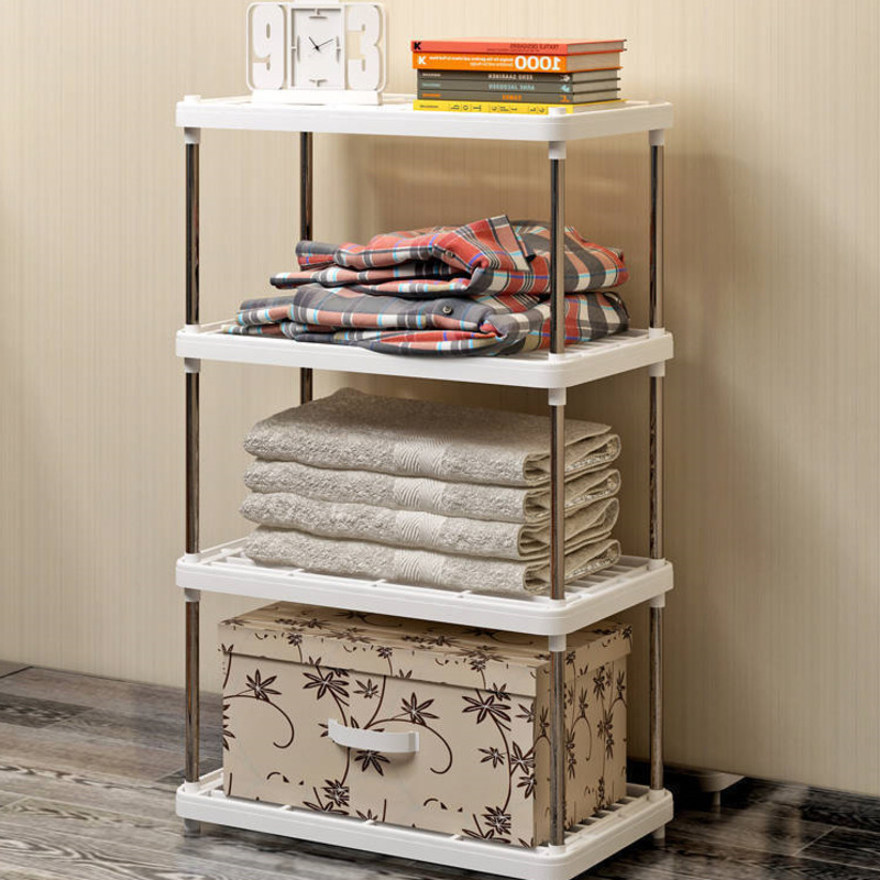 Kitchen Plastic Rack Multifunctional Home Storage Organization Cabinet Bathroom Rack Simple Assembly Floor Multi-layer Rack