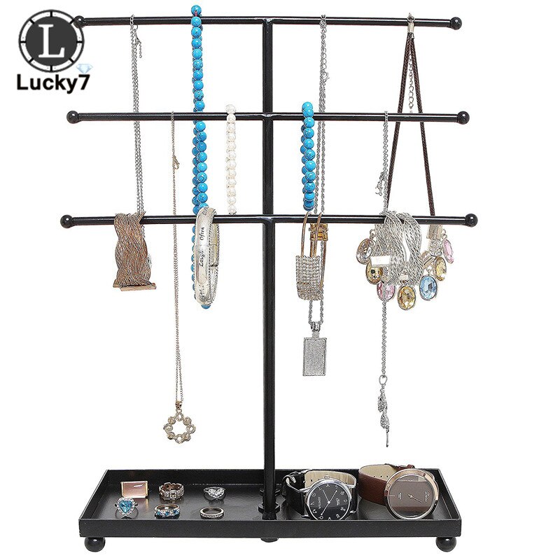 Metal Jewelry Holder Earrings Necklace Ring Pendant Bracelet Jewelry Display Stand Tray Tree Storage Racks Organizer Holder