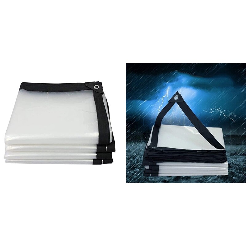 Shade Cloth Thick Tarp Cover,Clear Canopy Fabric, Waterproof Multi-Purpose Poly Tarpaulin With Grommets