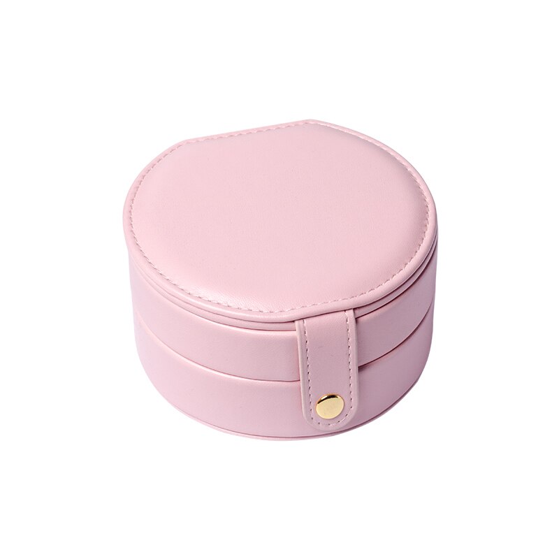 TA MINGREN Oval con caja de espejo Almacenamiento de maquillaje de mujer Pu cuero organizador de joyas de viaje cinco colores