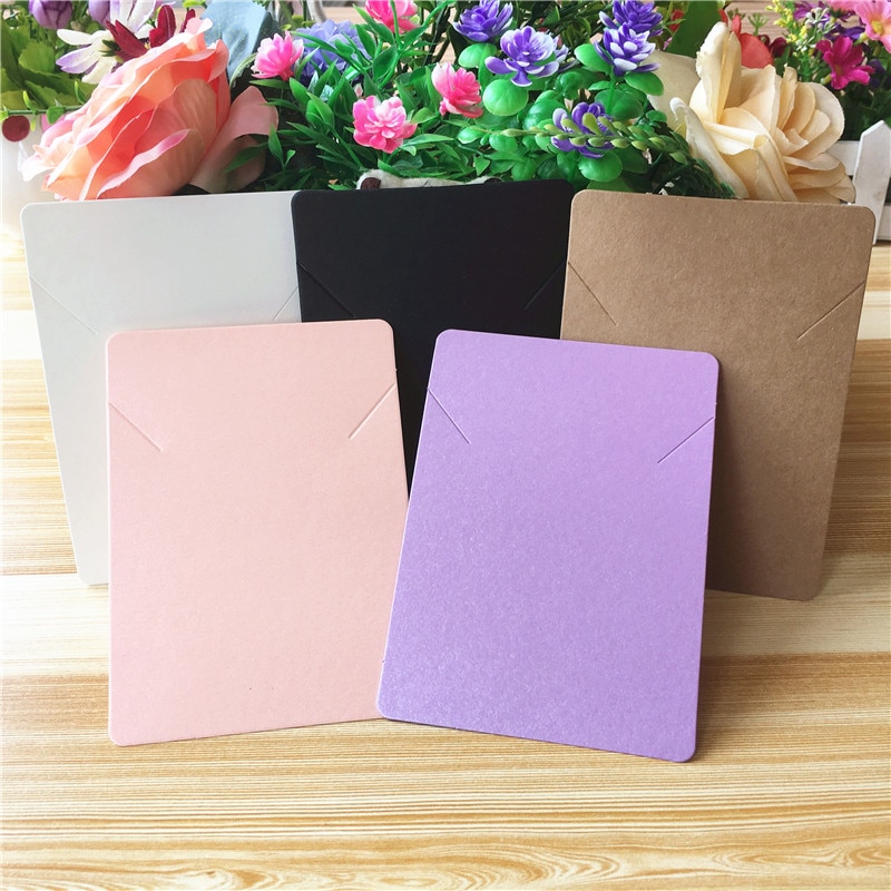 Handmade Kraft Colorful Paper Cardboard for Jewelry Necklace Hand Chain Display Packaging Card 12Pcs/lot 12.5x9cm