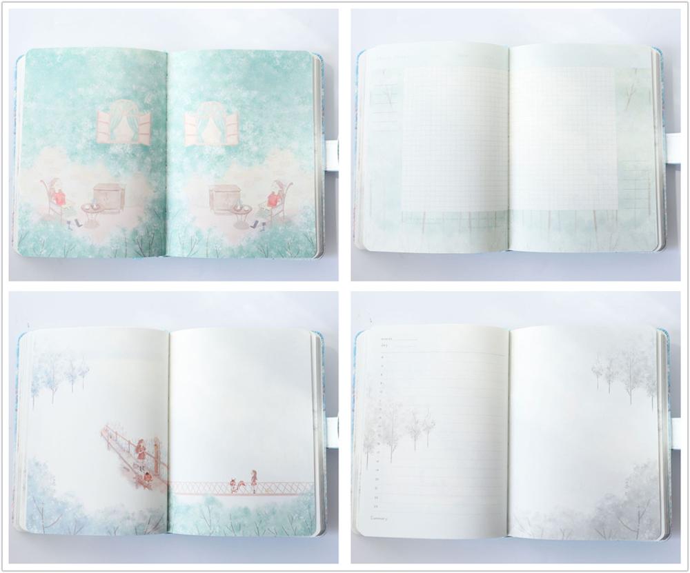 "Girl in Blue" Faux Leather Soft Cover Cute Diary Journal Notebook Notepad Beautiful Girls Planner Agenda