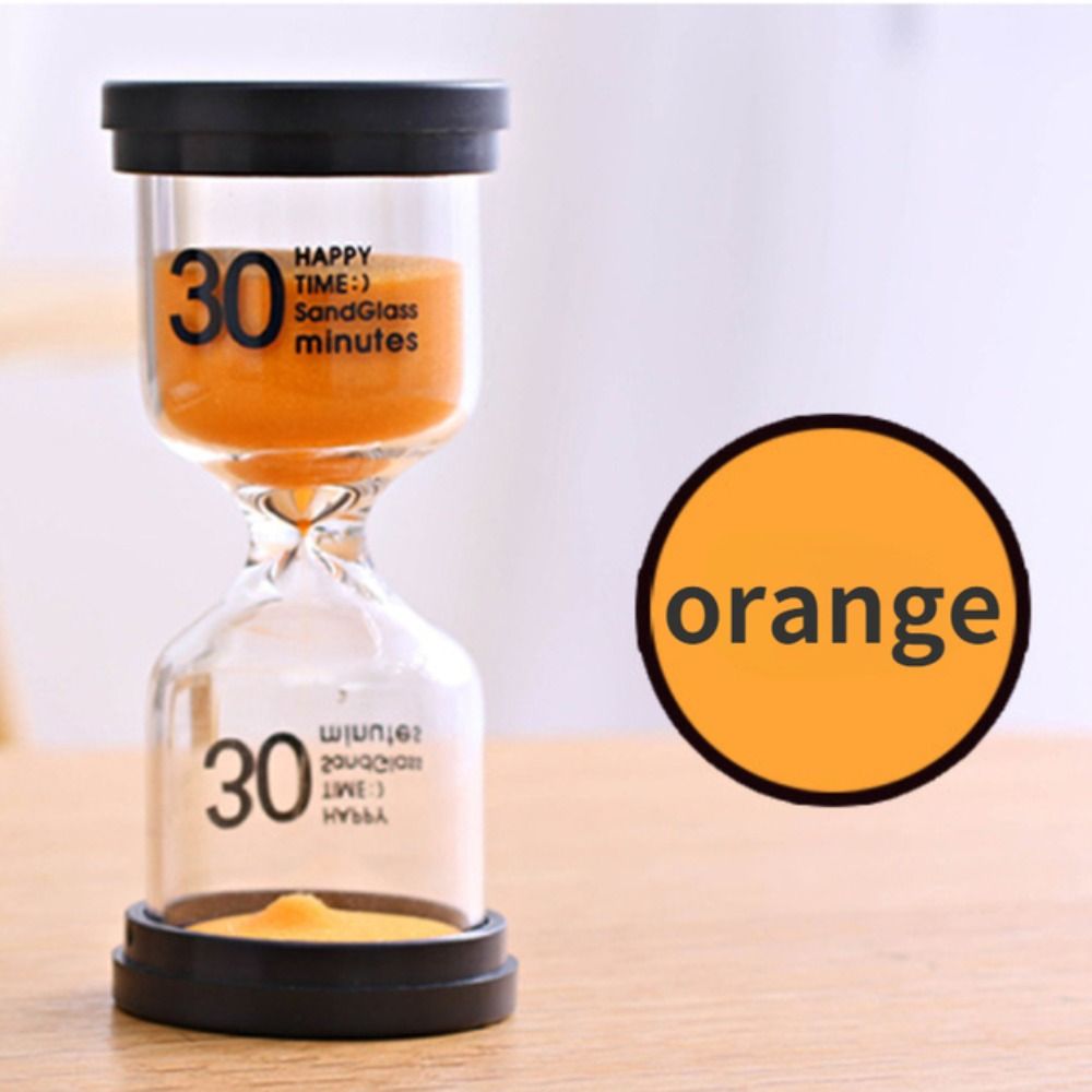 Electroplate Home Decoration Time Reminder Graduation Glass Tube Desktop Ornament Hourglass Timer Sandglass Time Funnel: black / 3min