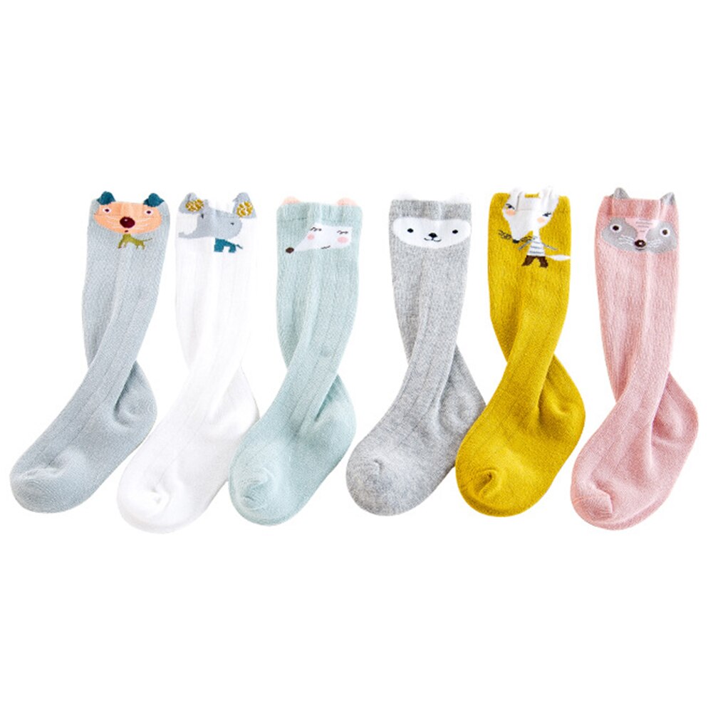 1 Pair Infant Baby Girl Boy Cute Cartoon Animal Print Knee Length Long Socks Autumn and winter baby warm socks