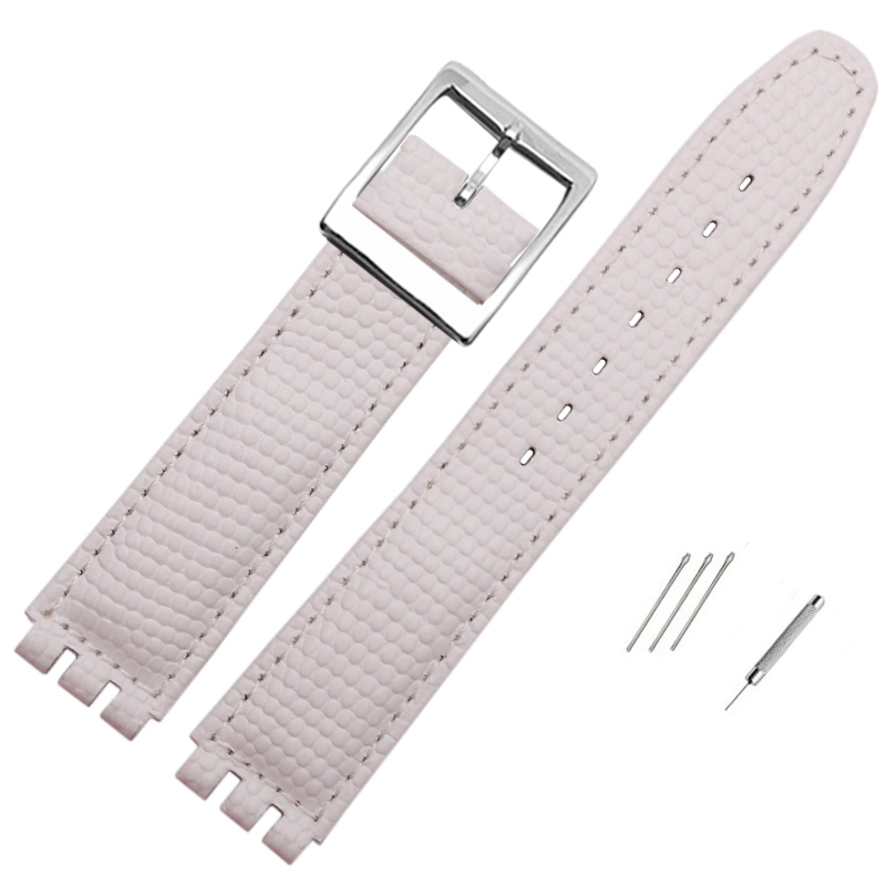 17Mm Hagedis Patroon Horloge Band Lederen Band Vervangende Polsband Voor Swatch Ycs Yas Ygs Zwart Bruin Wit Armband: GREEN BLUE