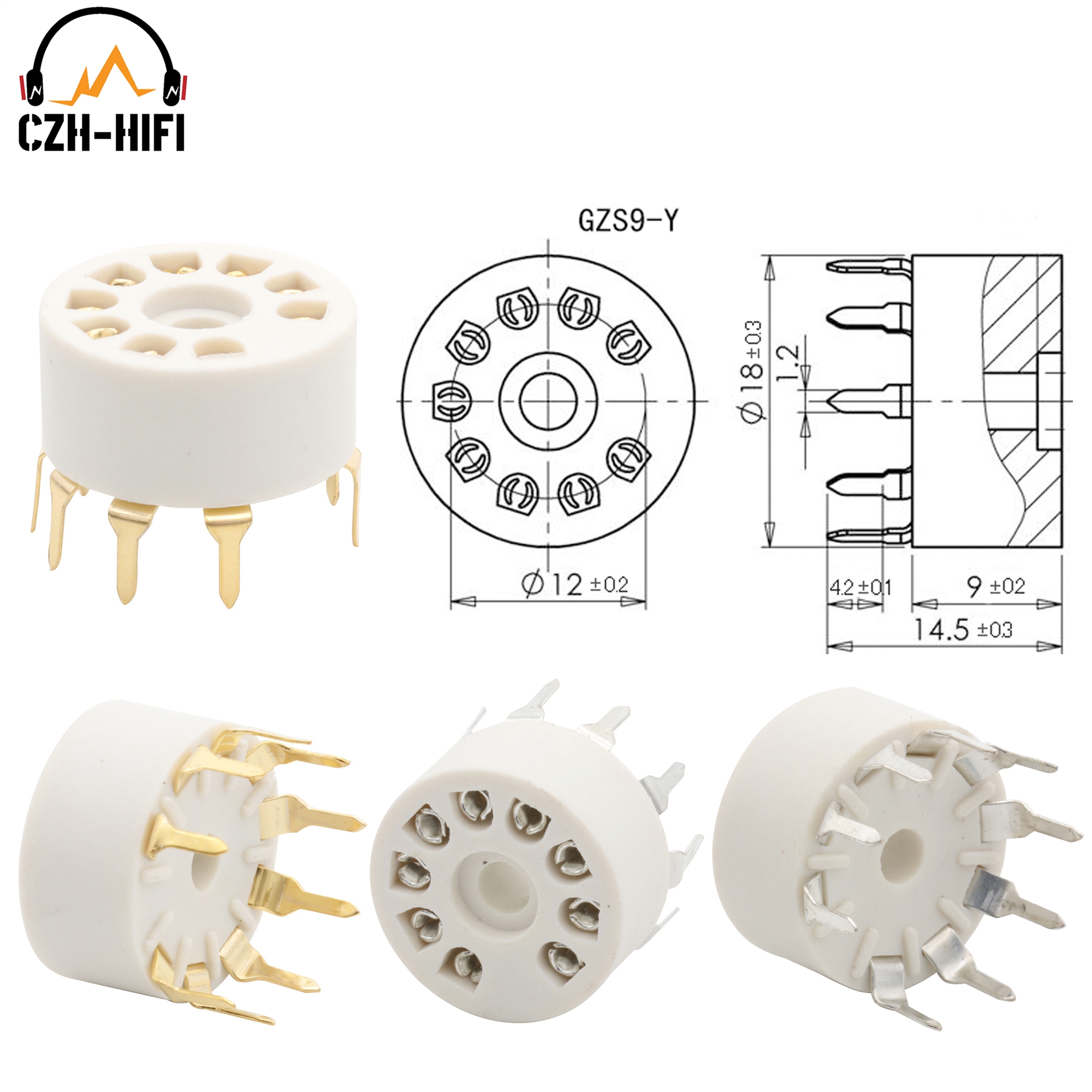 10 stks 9pin B9A Buis Socket Plastic Ventiel Basis voor 12AX7 12AT7 12AU7 EL84 6N1 6570 6922 6DJ8 6N1 ECC83 ECC82 Versterker PCB Mount