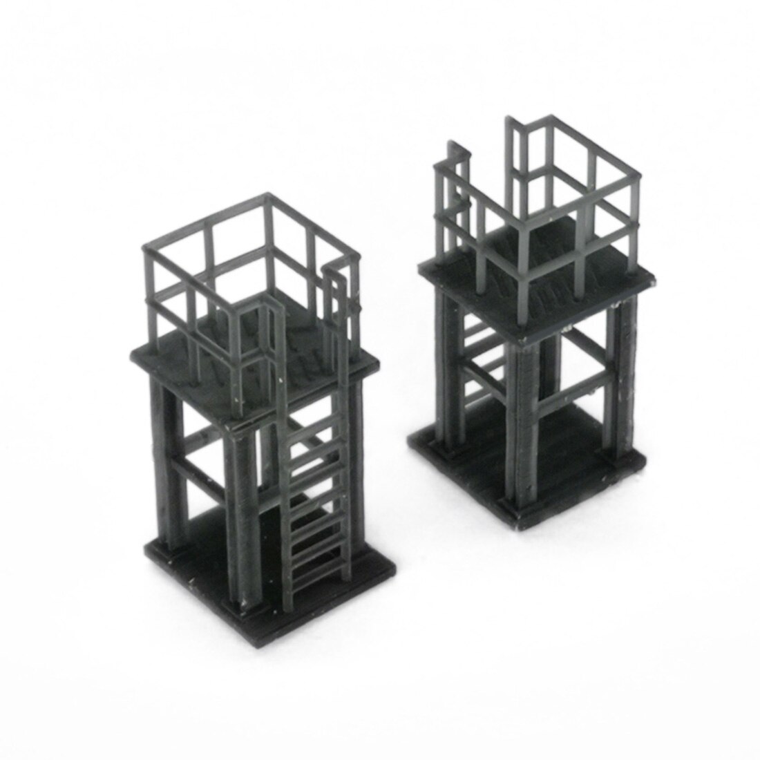 2Pcs 1:87 HO Scale 3D Printed Industrial Repair Platform Train Railway Model Scene Decoration