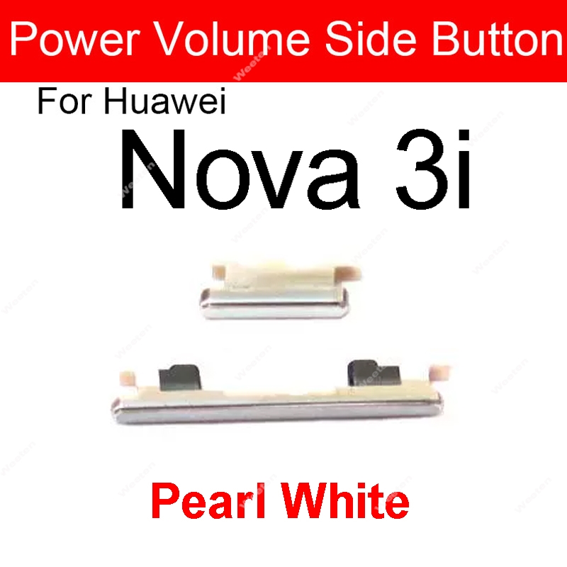 Botones de volumen de encendido y apagado lateral para Huawei Nova 3, 4, 3i, 3e, 4e, subir y bajar volumen, Nova 3, 4, teclas laterales de alimentación, piezas de repuesto: YELLOW