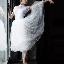 70CM Professionelle Erwachsene Ballerina Ballett Tutus Weiß Schwarz Rosa verrotten Gittergewebe Spitze Lange Ballettröckchen Elastische Taille Frauen Tüll Ball Felsen