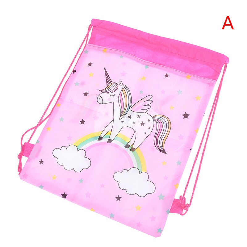 Kordelzug Taschen freundlicher Karikatur Thema Einhorn Taschen Süssigkeit Lagerung Party Verpackung 34cm * 27cm Einhorn Kordelzug Tasche Einhorn: A