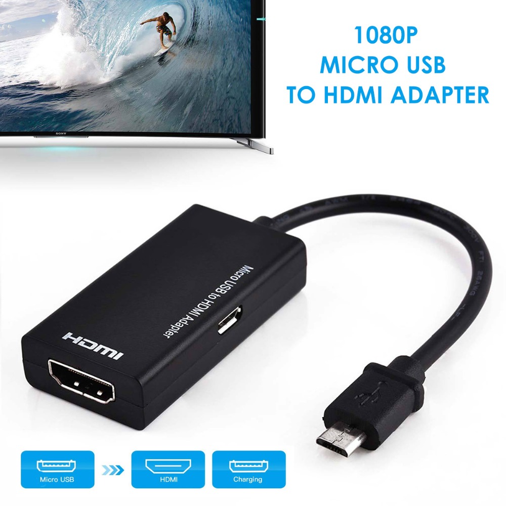 SOONHUA Micro USB Naar HDMI Converter Adapter Voor TV 1080 p HD Audio Video HDMI Kabel Voor Samsung Huawei Android telefoon Tablet