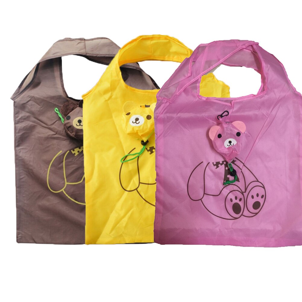 Bags Animal Prints Cute Grocery Travel Foldable Handbag Tote Storage Shopping Bags Reusable Flower Animal Shopping Bags: bear