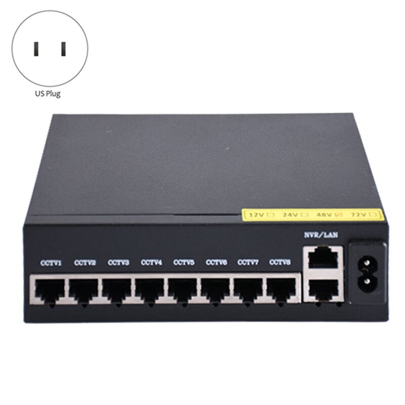8 + 2 Standaard Poe Switch Netwerk Splitter 10-Poort Switch Draadloze Ap Monitoring Switch