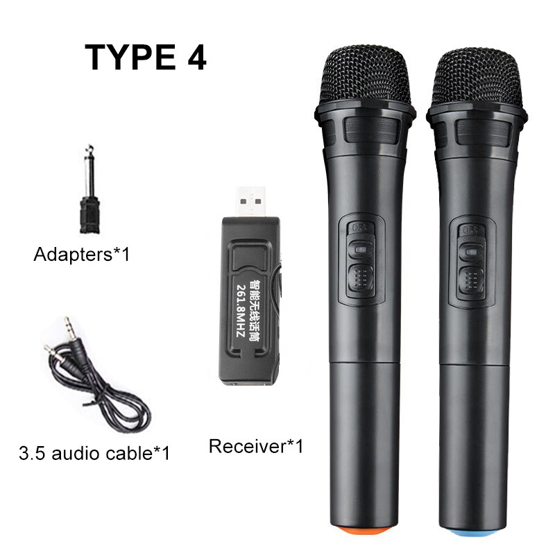 UHF Microphone Wireless Microphone System with Receiver Dual Channel Handheld Speaker Karaoke Meeting Party Mic: Blue