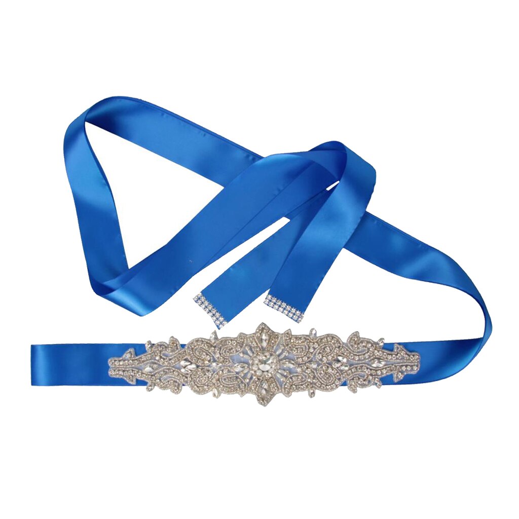 Braut Strass Hochzeit Gürtel Hand Perlen und Kristall für Brautkleider-118,11x1,57 zoll
