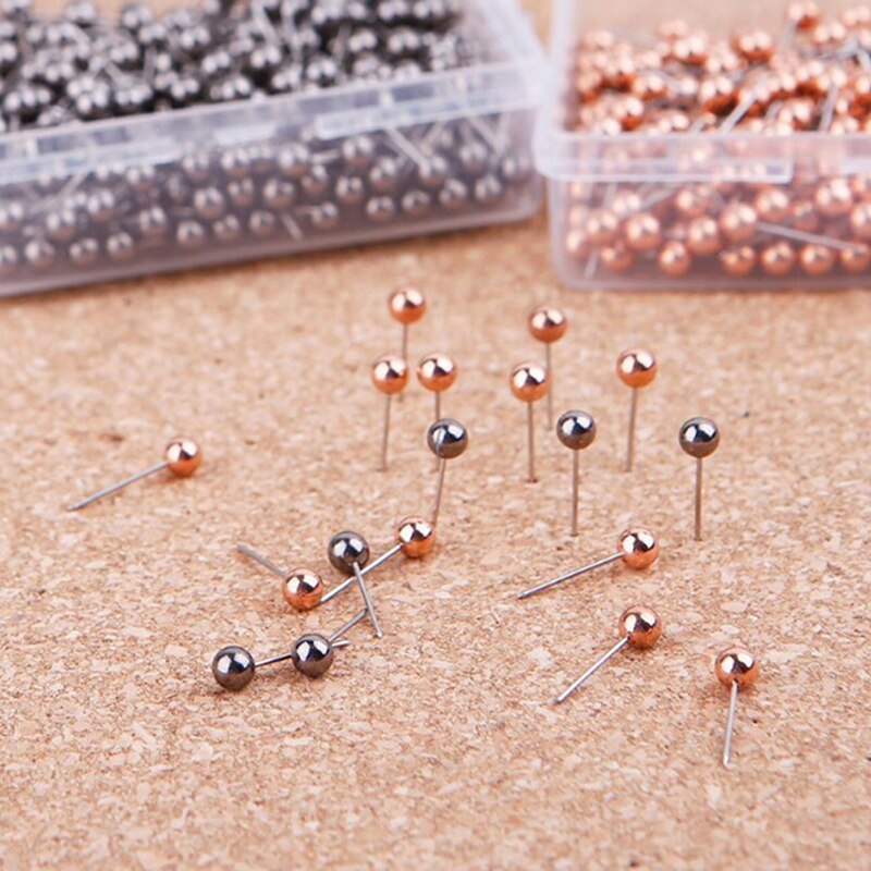 400Pcs/Box Round Plastic Head Steel Point Push Pins Map Thumb Tacks Pin Office School Supplies