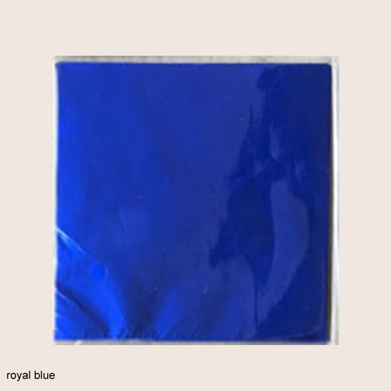 100 Stck Süssigkeit Farbe Lebensmittel Aluminium Folie Kasten NäHenne Paket Papier Handgemachte Papiere DIY Schokolade Süssigkeit Tee Verpackung Dekor: königlich Blau