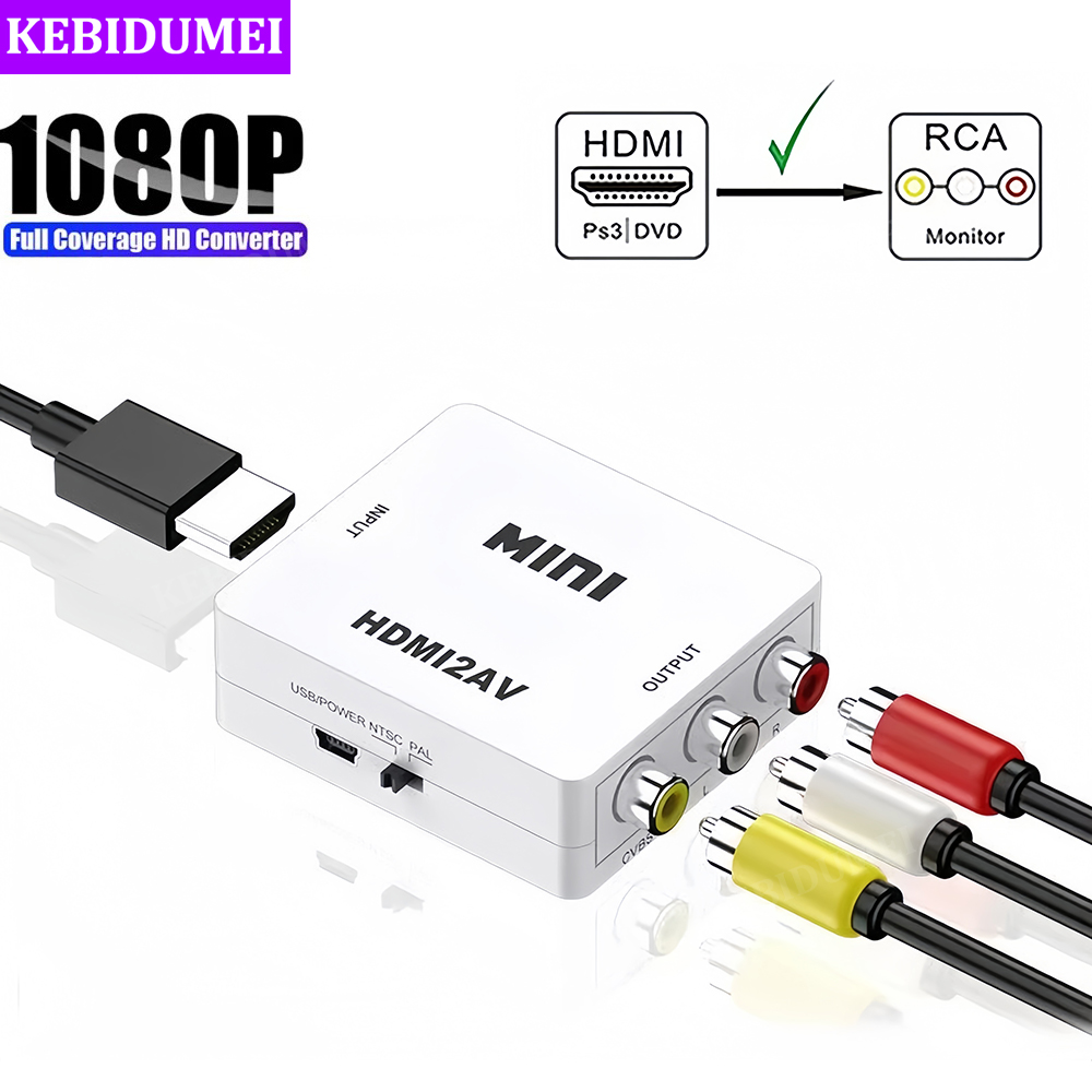 1080p hdmi-adapter hdmi til av-konverter hdmi til rca-adapter cvsb lr-video komposit av-scaler-konverter til pc hdtv-projektor