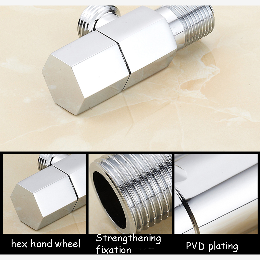 Household Bathing Heat Cold Water Adapter Valve Toilet Hardware Faucet Triangular Threaded Valve Water Pipe Connector Valve G1/2