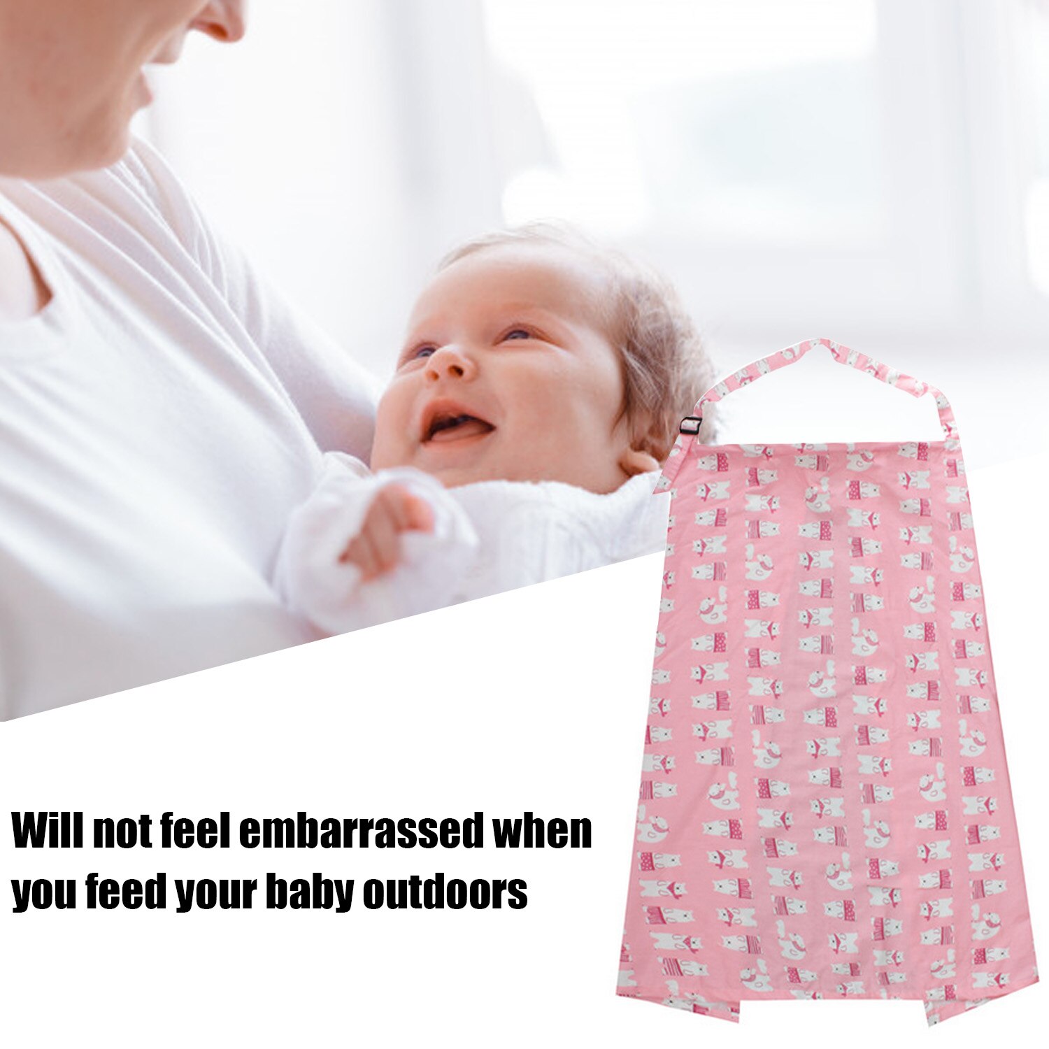 Multifunctionele zachte katoenen borstvoedingshoes met opbergzak voor kinderen, winkelcentrum, supermarkt, park, 100 x 70cm
