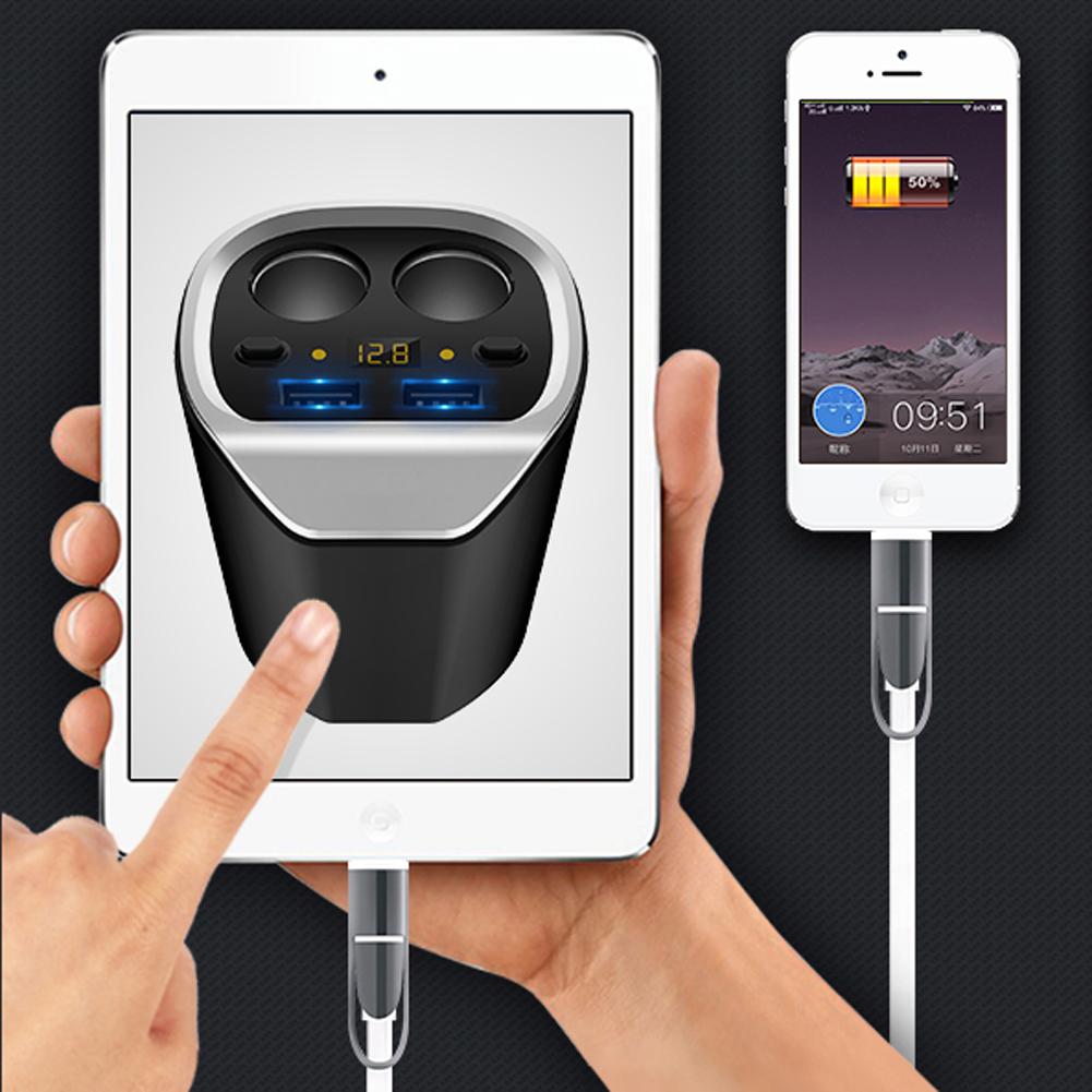 Kissen-autoladegerät mit zwei usb-anschlüssen, one-touch-anschluss für handys und zwei zigarettenanzünder