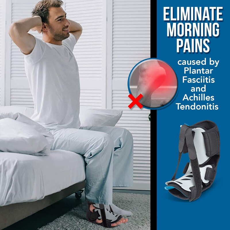 Plantar Fasciitis Night Splint Foot Support Boot for Fascia Tendon and Calf Stretching Heel Bone Spur Arch Pain