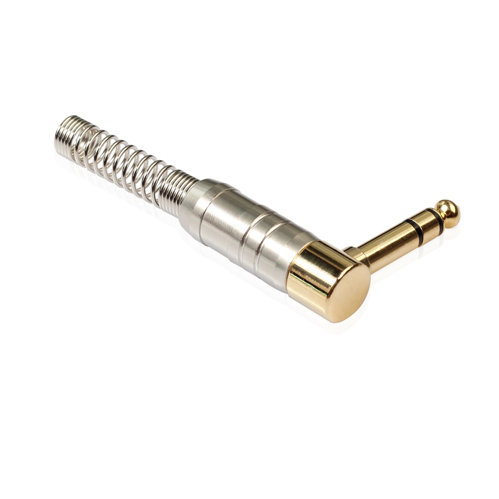 Rexus forgyldt 90 grader 6.35mm jack hanstik stereostik til mikrofon 1 stk 2 stk 10 stk