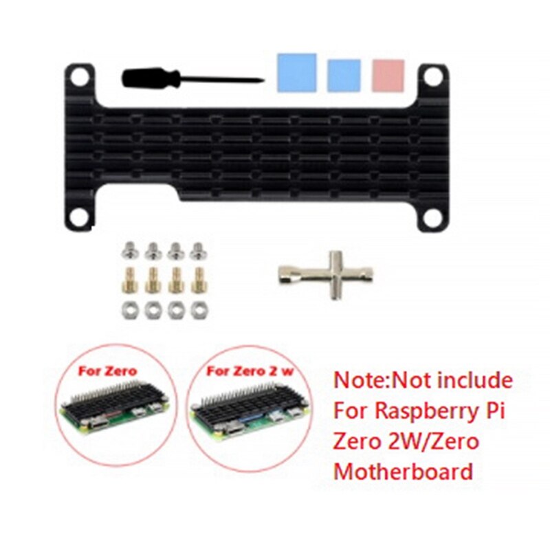 Kit de dissipateur thermique en aluminium avec coussin thermique, pour Raspberry Pi Zero 2 W /Zero