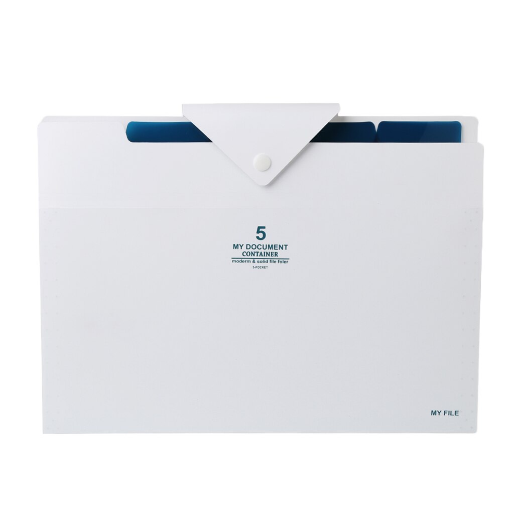 5 layer Expanding File Folder Organ Bag A4 Organizer Paper Hold Document Folder: White