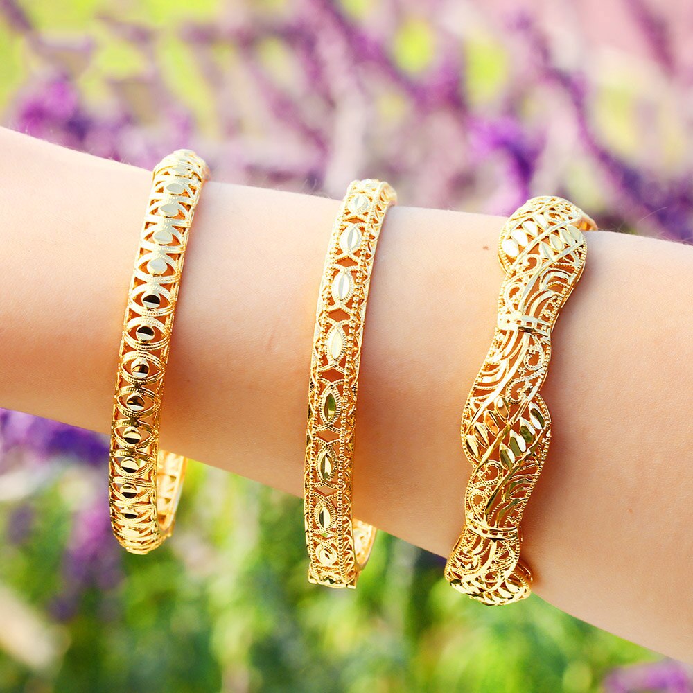 Dubai India Afrika Gouden Moslim Vrouwen Turkse Armband Golden Plaid Armband Armband Meisje Handgemaakte Sieraden Arabische