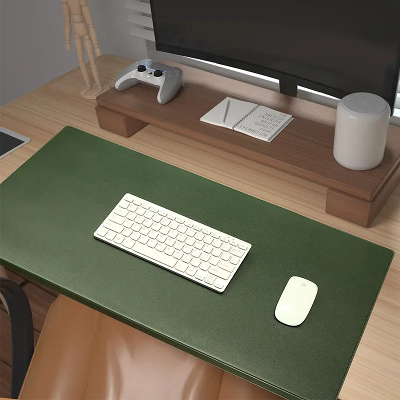 Folding Big Mouse Pad Elbow Guard Wrist guard PU Leather Office Desk Mat Laptop Computer Pad Gaming mousepad desk mat: XXS / green