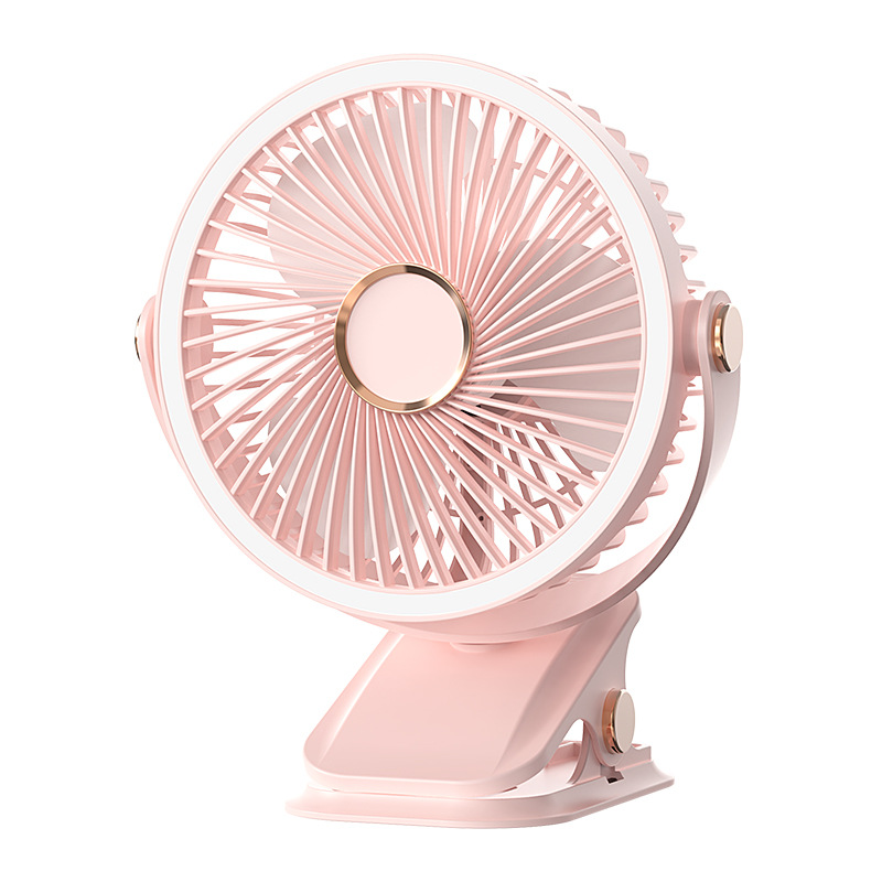 ventilador de luz nocturna, ventilador con Clip para dormitorio de estudiantes, escritorio de oficina, carga USB para exteriores, ventilador de techo pequeño de mano: YELLOW