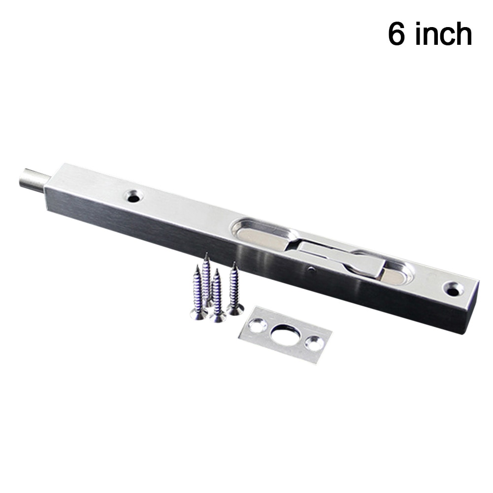 Home Anti Theft Brushed Hardware Slide Lock Lever Action Door Bolt Security Guard Flush Latch With Screws Stainless Steel Gate