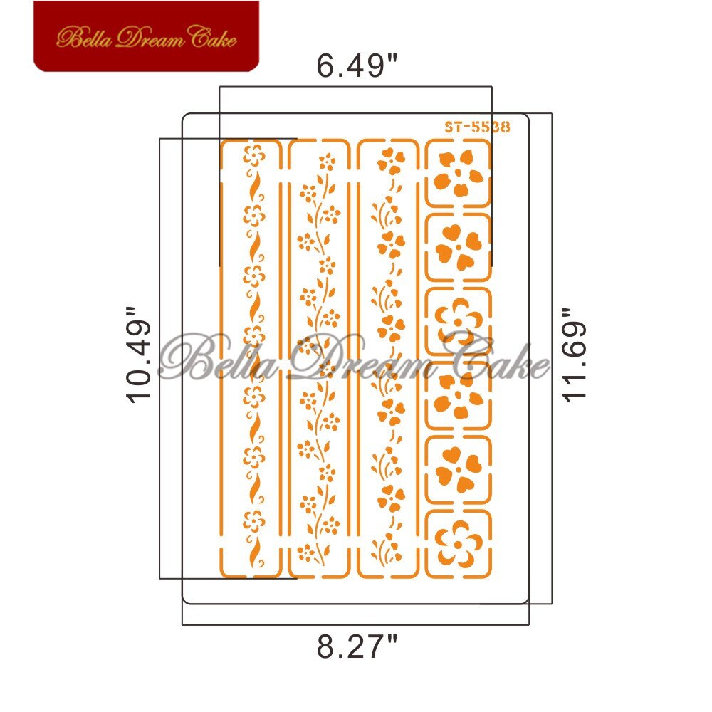 Flower Leaf Pattern Cake Stencil Plastic Layering Stencils DIY Scrapbooking Drawing Stencils Christmas Home Decoration Template: ST-5538