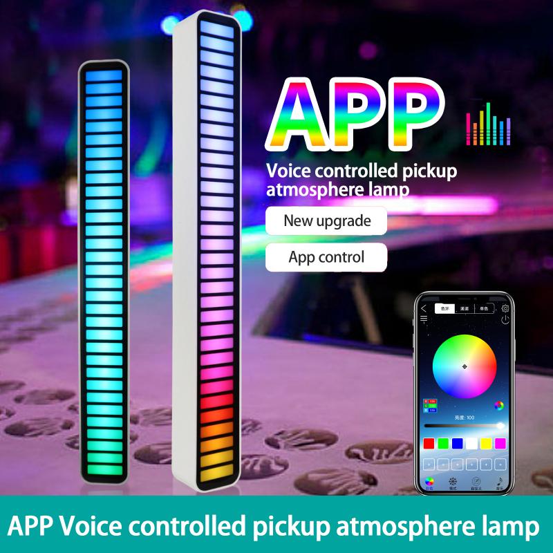1Pc Voice-Activated Ritme Licht Stok 32-Bit Rgb Audio Spectrum Bar Pickup Ambient Dj Led Display ritme Pulse Kleurrijke Signaal