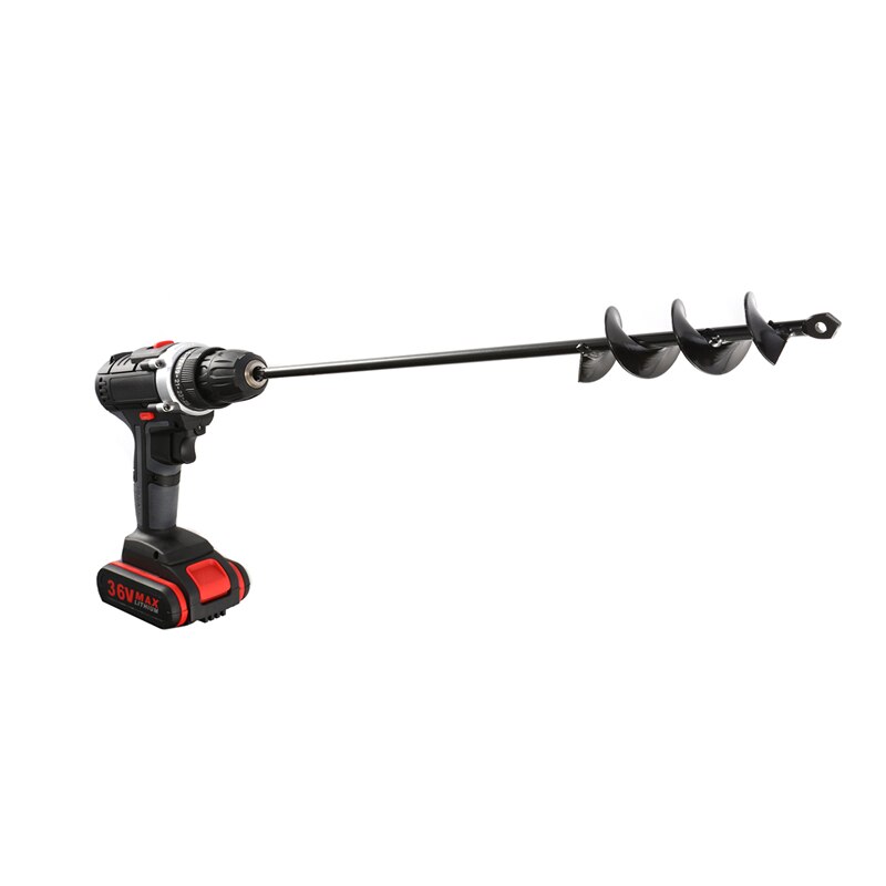 8mm Shank Power Drill Head with Gloves Auger Drill Bit for Garden Plant Flower Bulb Auger Planting Soil Pit Ground Drill Bit