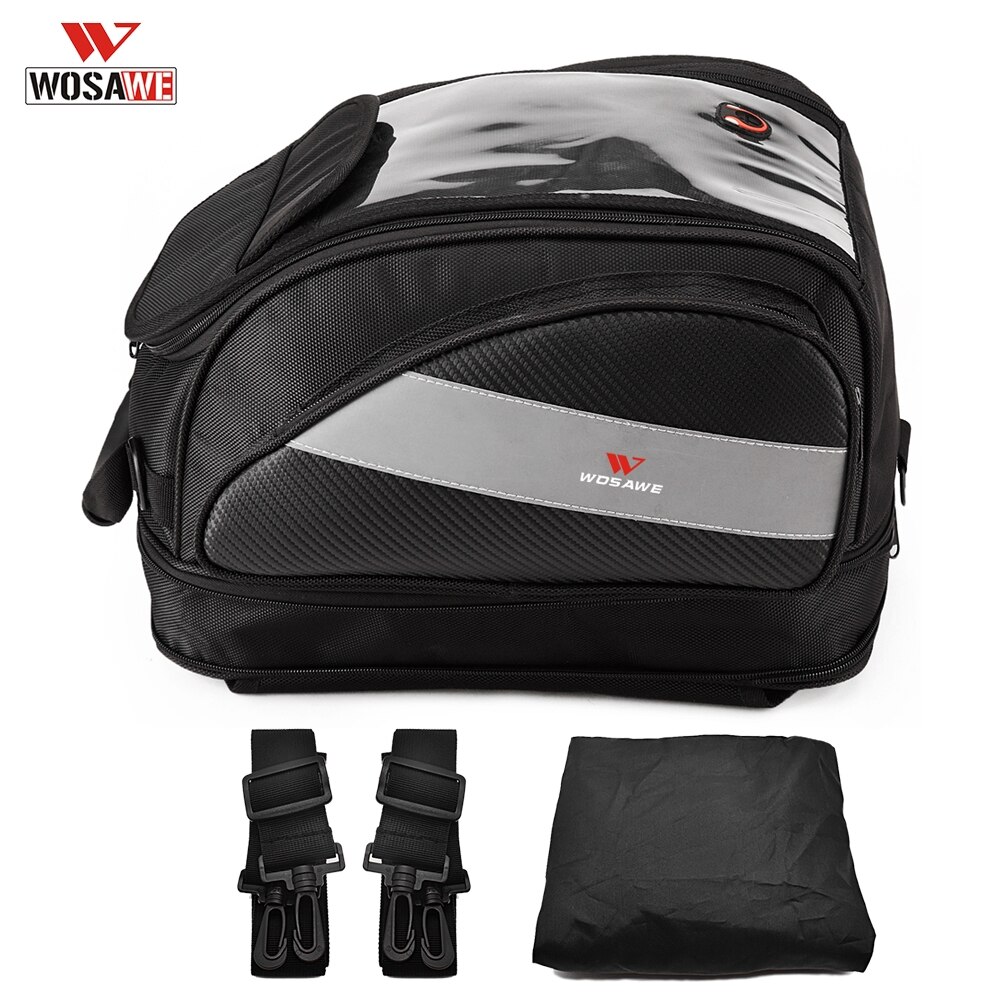 Wosawe Waterdichte Motorcycle Tank Tas Grote Scherm Tastbaar Hoge Capaciteit Reflecterende Multifunctionele Magnetische Tas Reisbagage