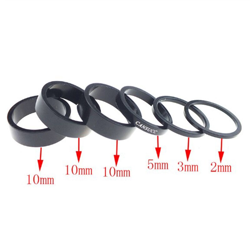 Vástago separador de auriculares de aleación de aluminio y fibra de carbono para bicicletas de montaña, accesorios ultraligeros para bicicletas de carretera y montaña: 6pcs