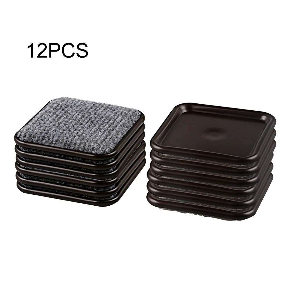 12 stuks accessoires tapijt onderkasten vloerbeschermer tafel meubel wieltjes beker banken aluminium plaat krasbestendig vierkant