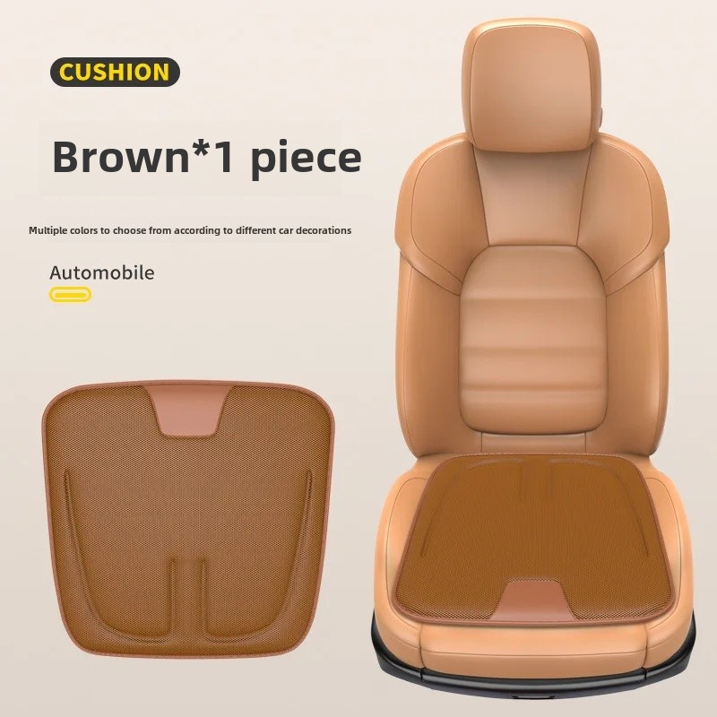 Cojín para asiento de coche, seda de hielo, transpirable, antideslizante, Interior del vehículo, conductor principal, almohadilla de ventilación de panal, Universal para las cuatro estaciones: Azul