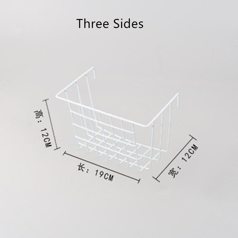 Thuis Wanddecoratie Ins Ijzeren Rooster Decor Frame Opknoping Rack Muur Display Art Opbergdoos Mand Mesh Plank Rack Holder organizer: White 3 Sides