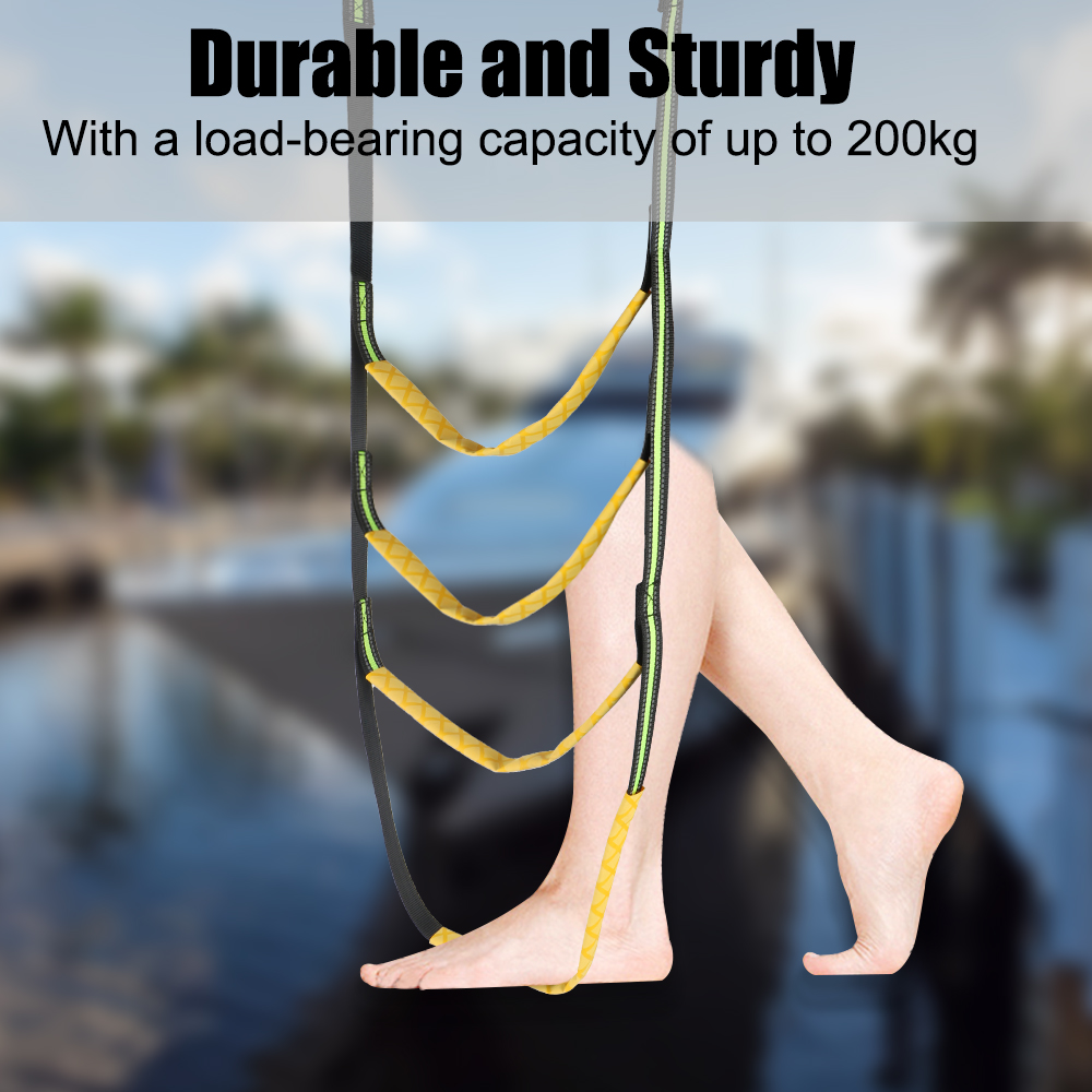 Launching Ladder Boat Folding Ladder Portable Yacht Boat Side Hanging Ladder 3/4/5 Step Boat Rope Ladder Boarding Soft Ladder