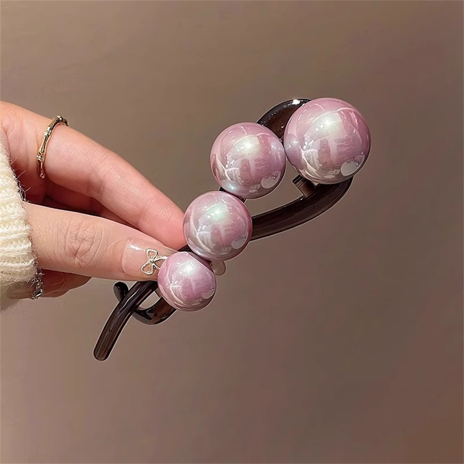 Pinzas para el cabello con perlas elegantes para mujer, pasadores de horquilla, adorno para el cabello dulce, diadema, coleta, accesorios para el cabello de: Lavanda