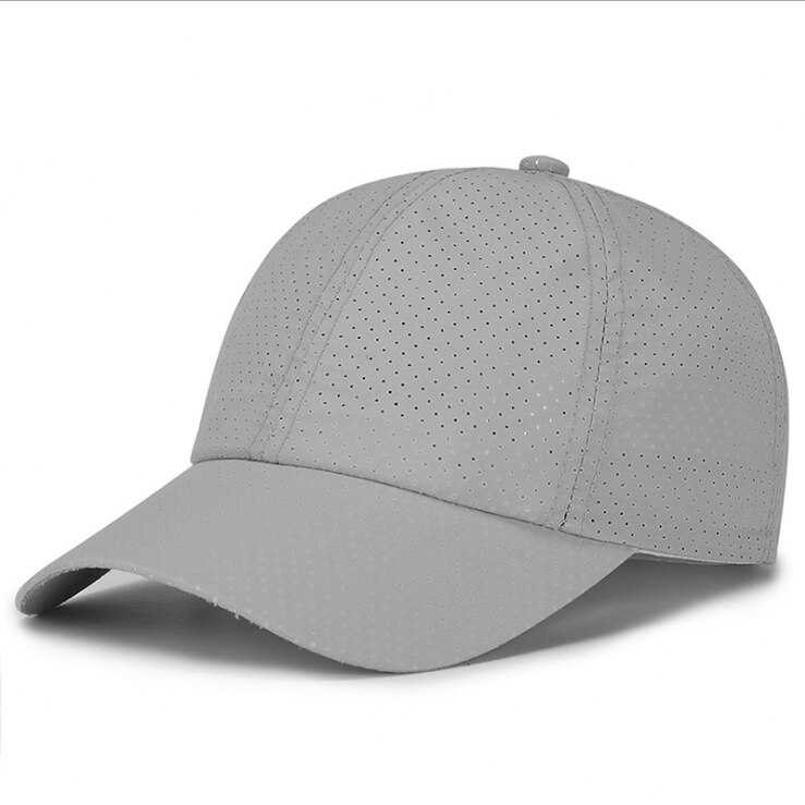 1Pc Mannen Vrouwen Zomer Snapback Sneldrogend Mesh Baseball Cap Zonnehoed Bone Ademend Hoeden: Lichtgrijs