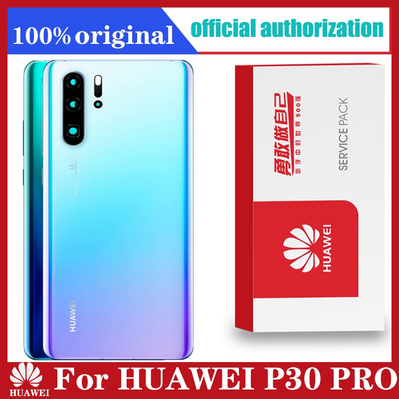 Recambio de carcasa trasera Original para HUAWEI P30 Pro, cristal de batería con pegatina adhesiva para lente de cámara