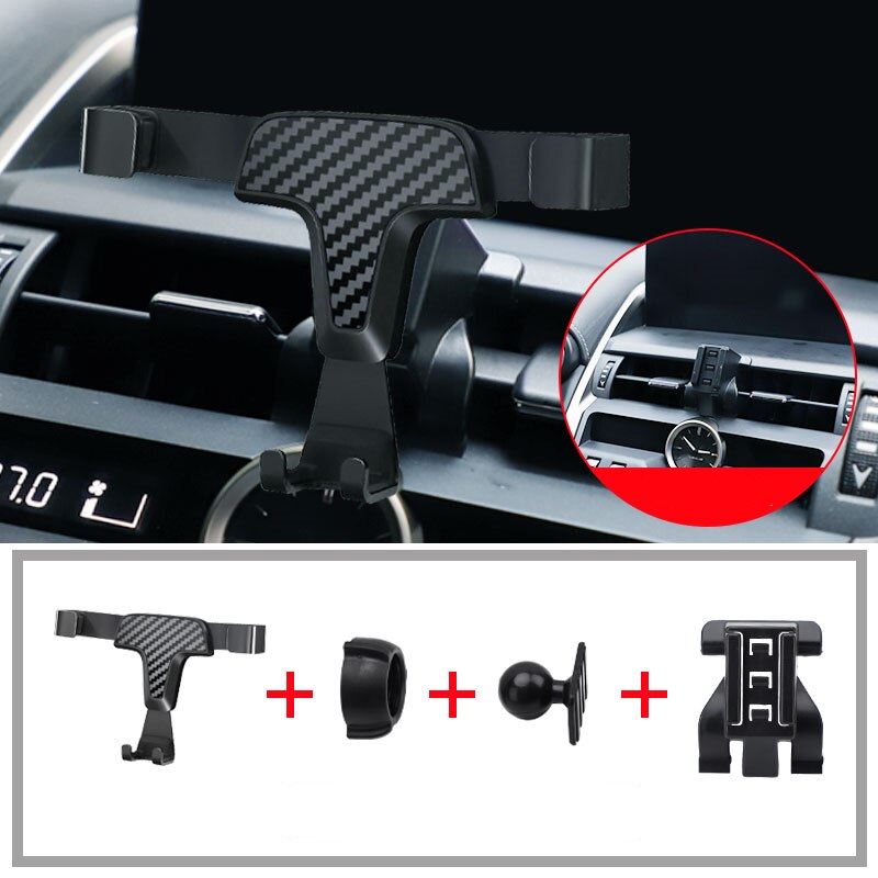 Car Phone Holder Auto-Lock Auto-Releas Phone Stand Car Mount For Lexus NX Car Interior Phone Bracket Accessories: Type C Carbon fiber