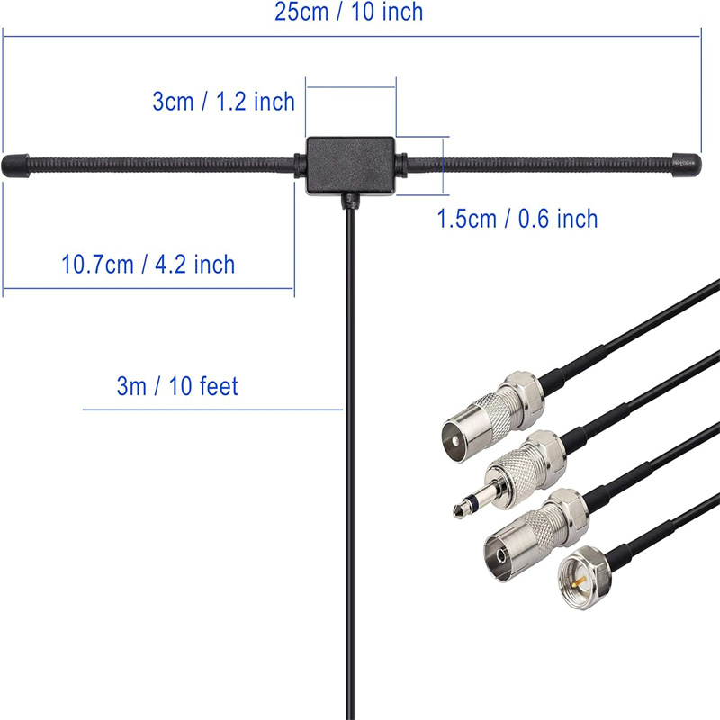 Antenne Dipôle Radio FM pour Récepteur Stéréo, Système de Musique Nik, Récepteur Audio Vidéo, Home Cinéma